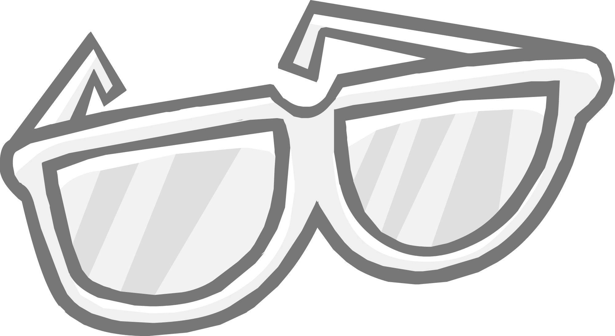 Gafas Blancas Png - Club Penguin Big Glasses (2000x1092), Png Download