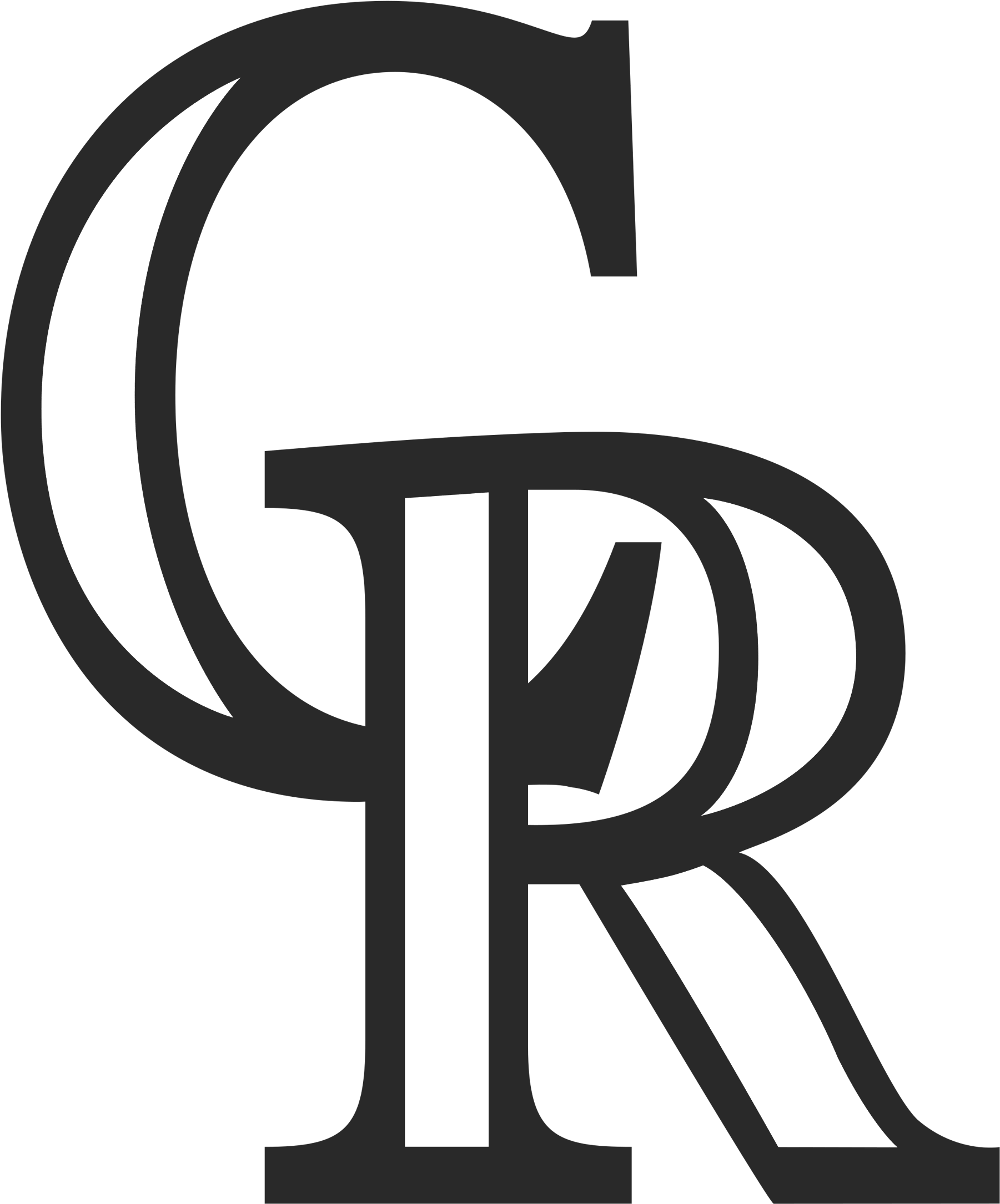 Colorado Rockies Logo Black And White - Colorado Rockies Sign (2400x2646), Png Download
