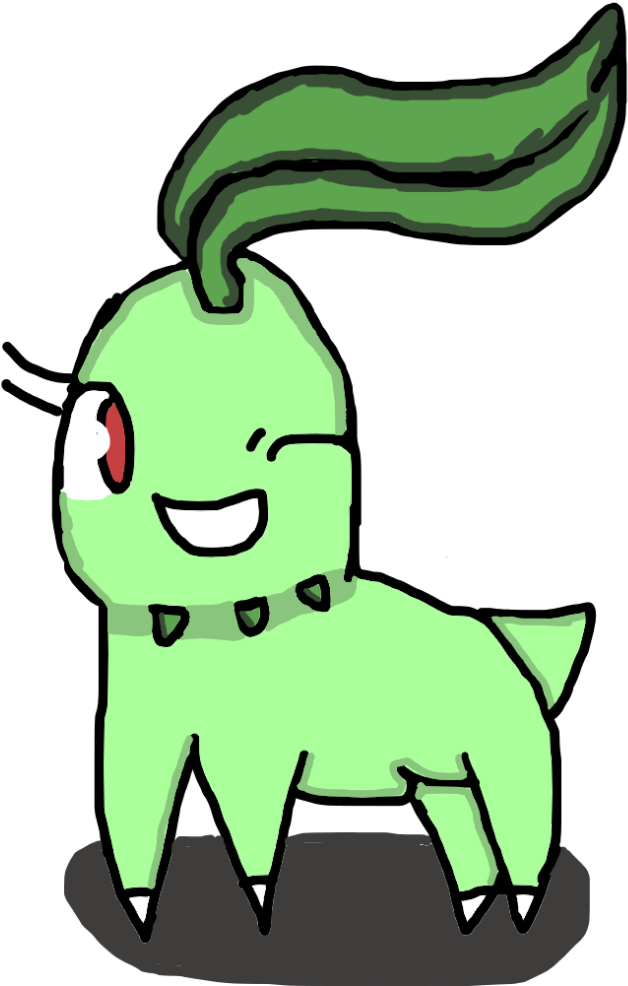 Chikorita Pokemon Pokemon Chikorita My Art Old Art - Cartoon (1280x1182), Png Download