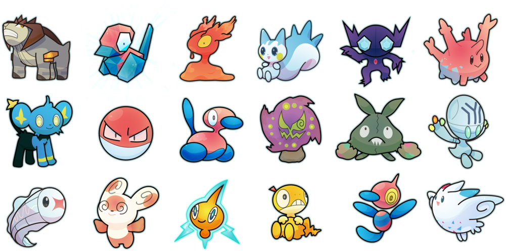 Debriz Porygon Magmar Pachirisu Sableye Trubbish Shinx - Cartoon (1280x740), Png Download