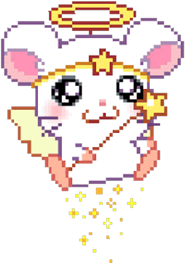 Hamtaro Aesthetic Kawaii Anime Art Sticker Manga Girl - Pixel Kawaii Transparent Heart (1024x1024), Png Download