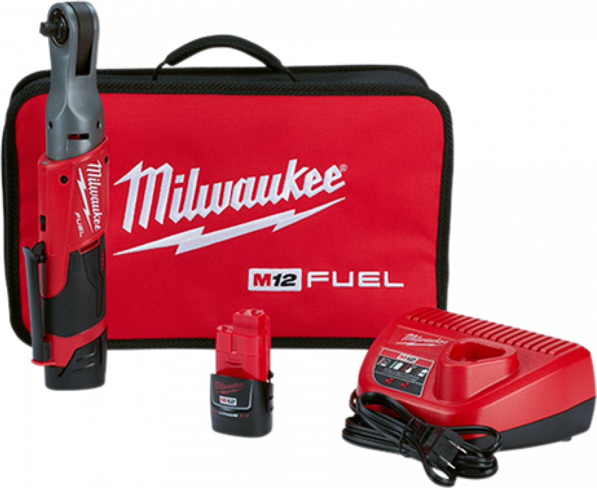 Milwaukee 2557-22 M12 Fuel 3/8" Ratchet Kit - Milwaukee 1 2 Cordless Ratchet (1200x1200), Png Download