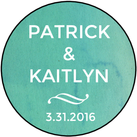 Blue Watercolor Circle Wedding Announcement Labels - Watercolor Painting (500x500), Png Download