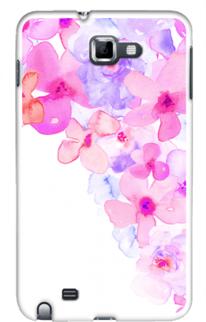 Bright Purple Watercolor Flowers Painted Floral Design - Mobile Phone Case (300x485), Png Download