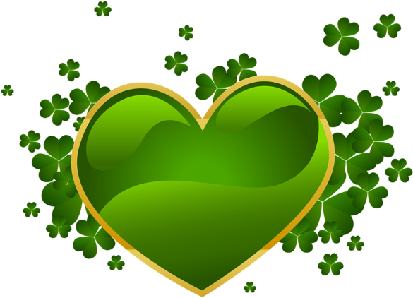 St Patricks Day Heart With Shamrock Png Clipart - St Patricks Day Png (600x453), Png Download