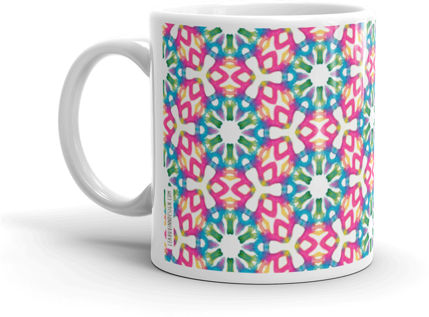 Hippy Watercolor Mug Made In The Usa By Leah Quinn - Mug (1000x1000), Png Download