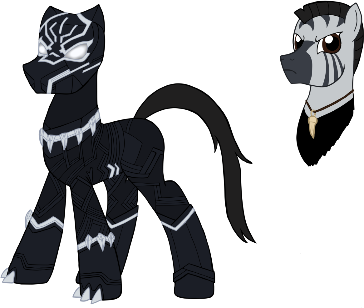 Graphic Black Ponified Zebra By Edcom On Deviantart - Mlp Black Panther (995x802), Png Download