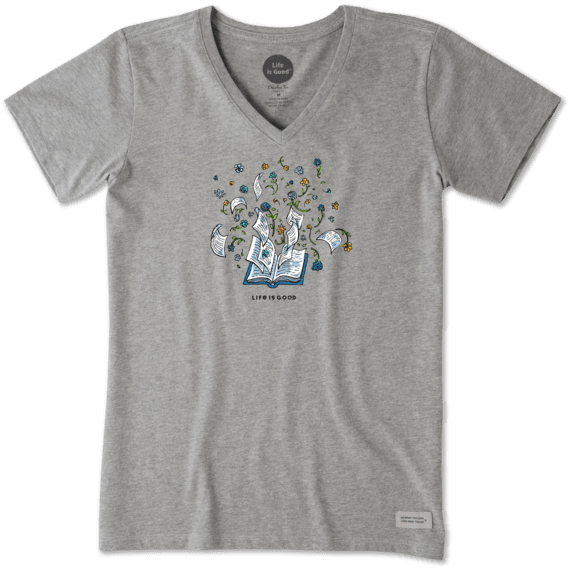 Women's Flower Book Crusher - T-shirt (570x570), Png Download