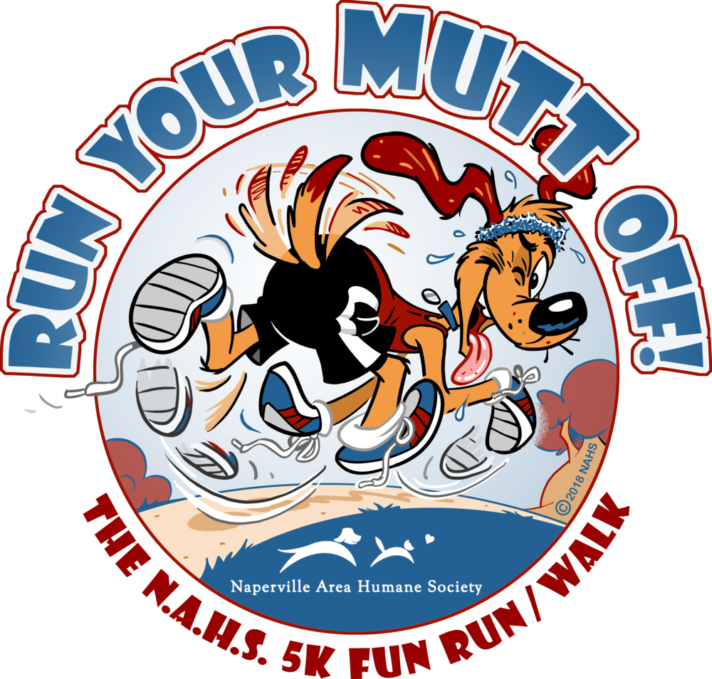Run Your Mutt Off - Naperville Area Humane Society (1000x954), Png Download