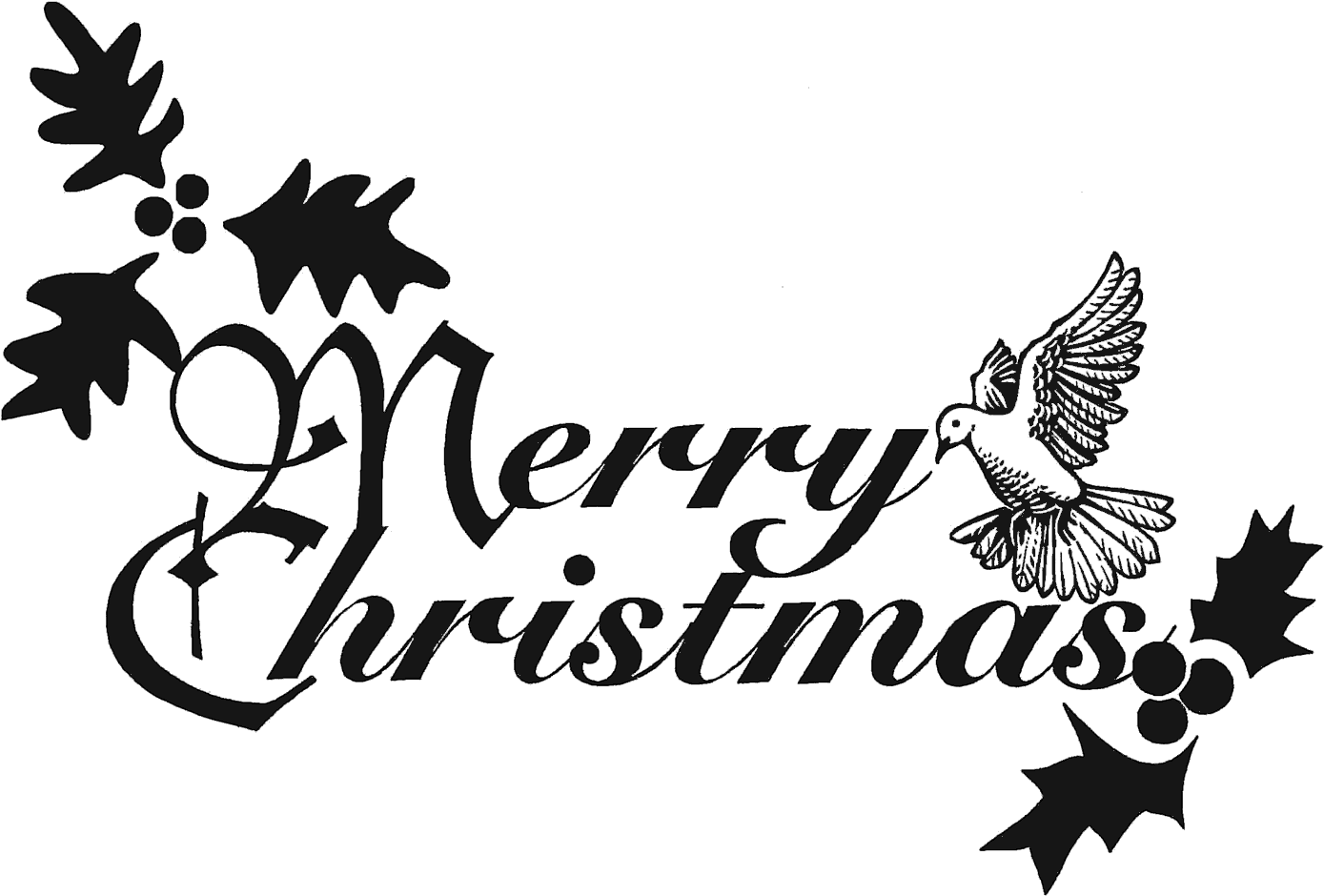 Christian Merry Christmas Clipart - Black And White Christmas Borders Powerpoint (1500x1041), Png Download