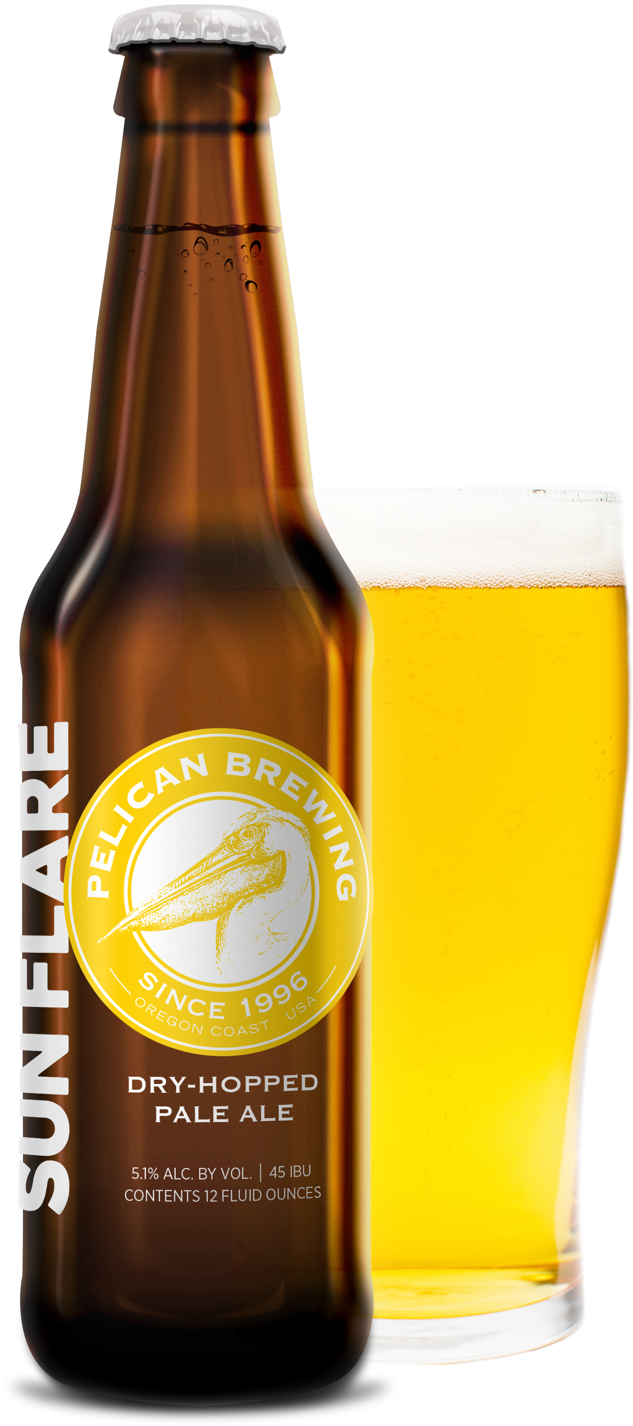 With A Color As Bright As A Sunny Coastal Day, Sun - Beer Bottle (1375x3100), Png Download