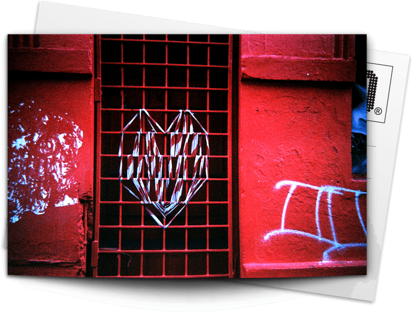 Post Card Caution Tape Heart - Modern Art (1000x1000), Png Download