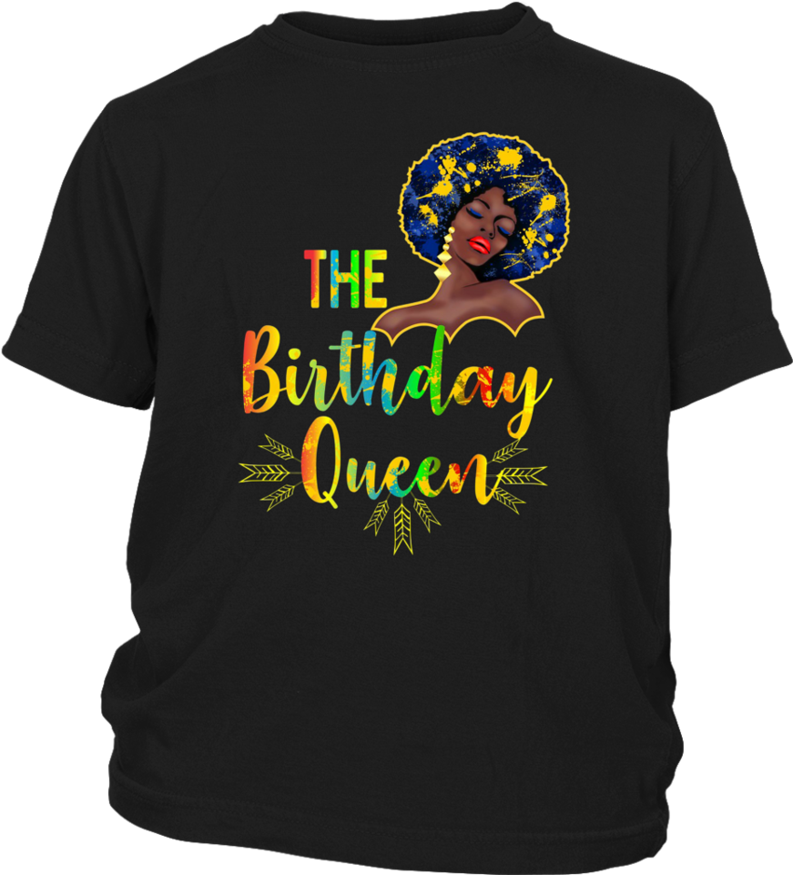 Black Woman Birthday Girl Queent-shirt Afro Hair Watercolor - Graphic Design (960x960), Png Download