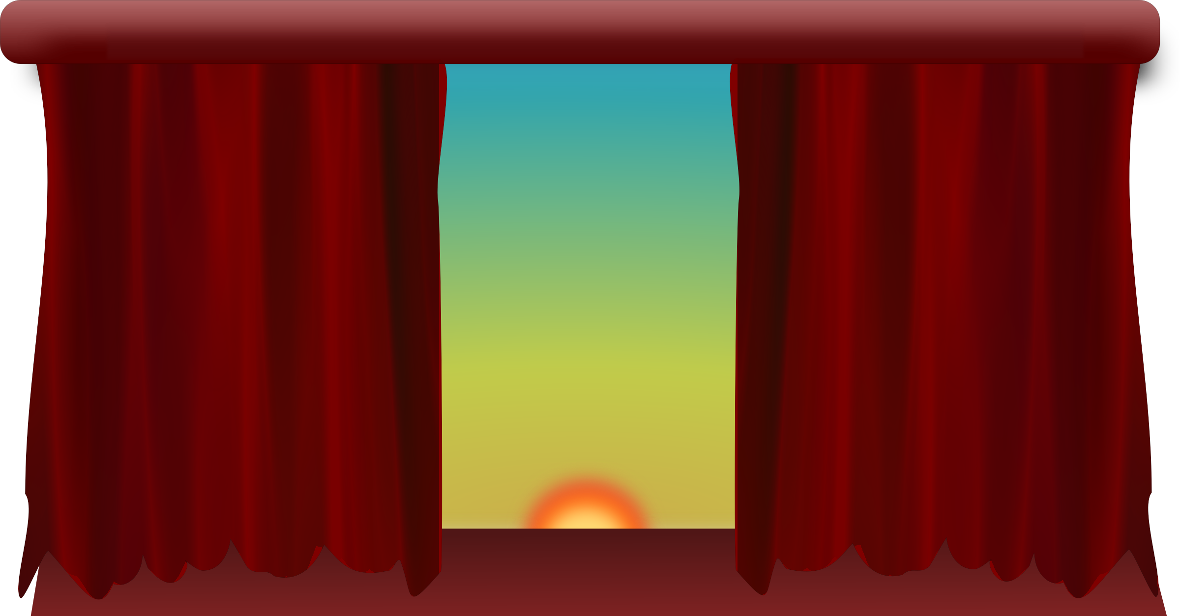 This Free Icons Png Design Of Stage With Filtered Drapes (2400x1253), Png Download