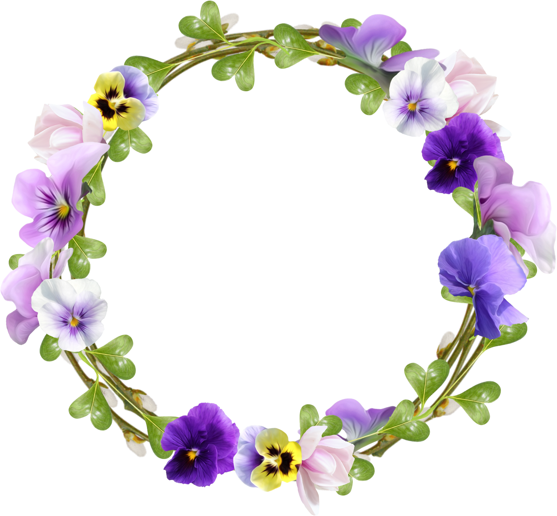 Bloom With Love - 邊框 花圈 (1922x1782), Png Download