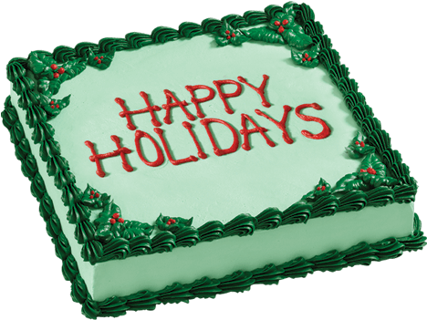 Happy Holidays Square Cake - Cake (600x600), Png Download