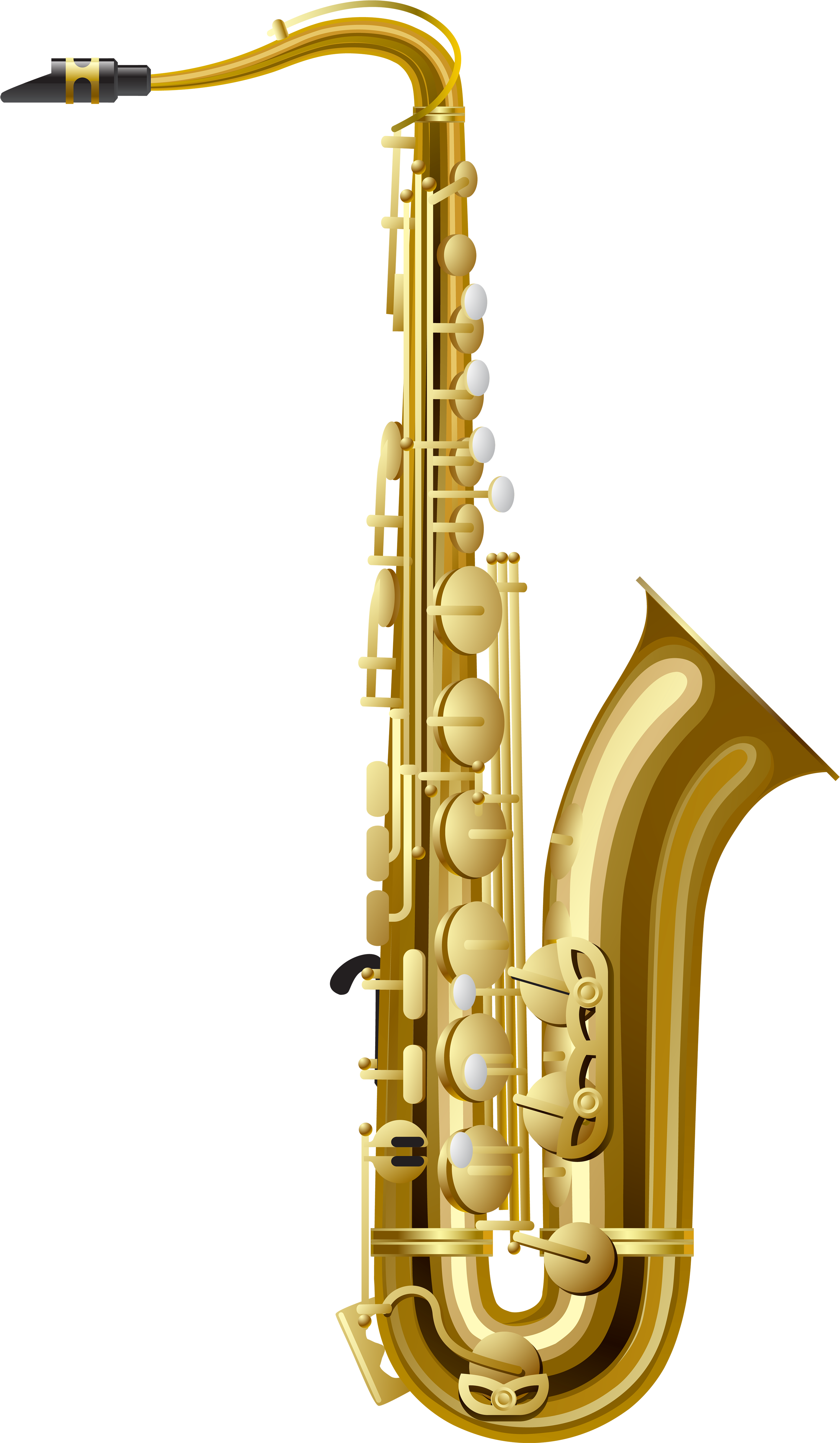Gold Saxophone Png Clipart (2909x5000), Png Download