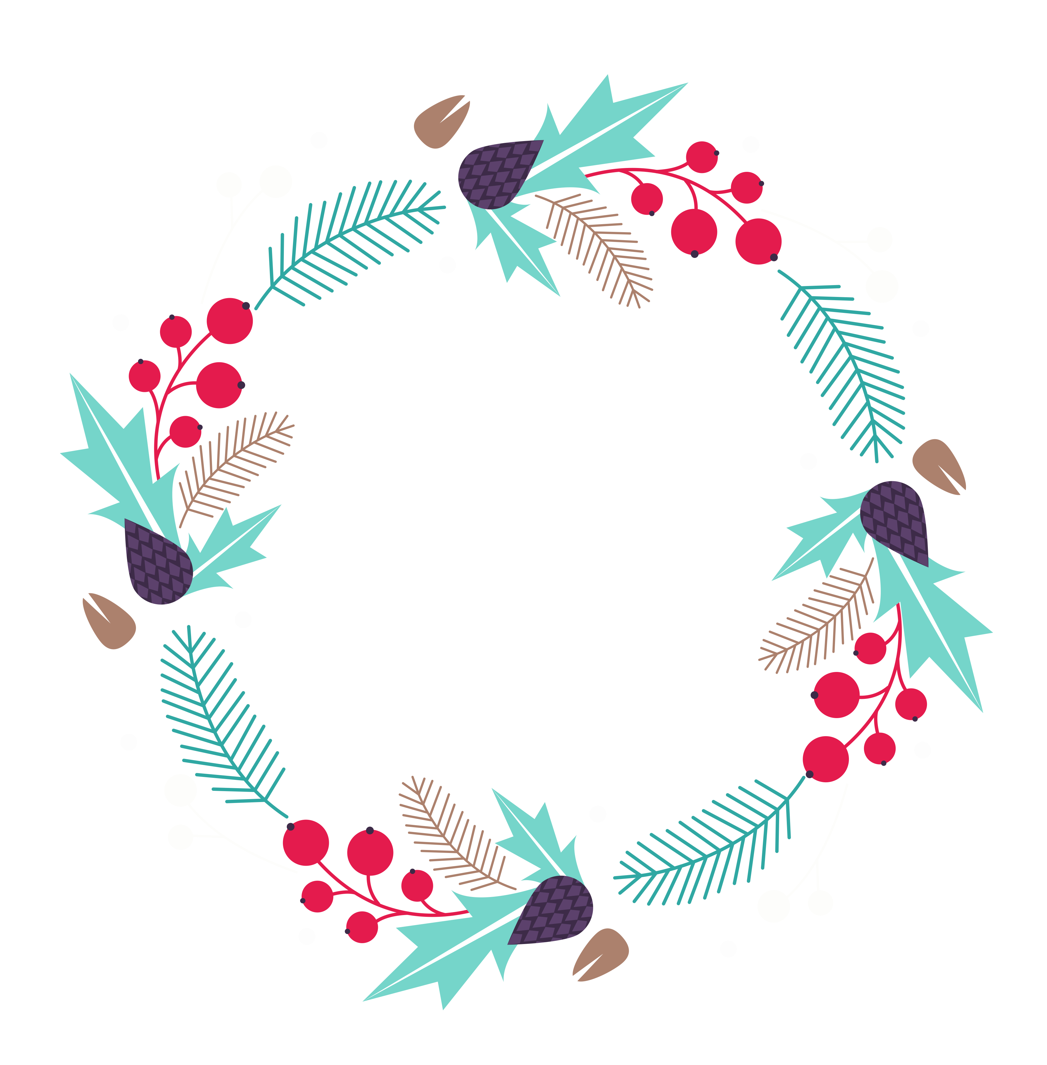 Free Christmas Wreath Clip Art - Clip Art (3600x3600), Png Download