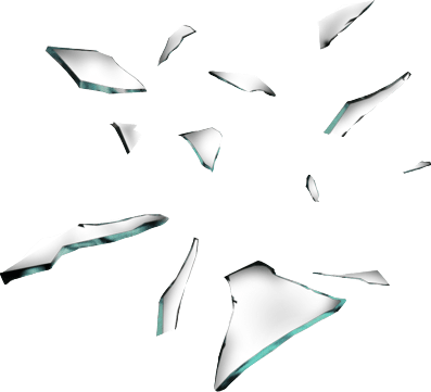 Broken Glass Chunks - Png Glass Effect (397x361), Png Download