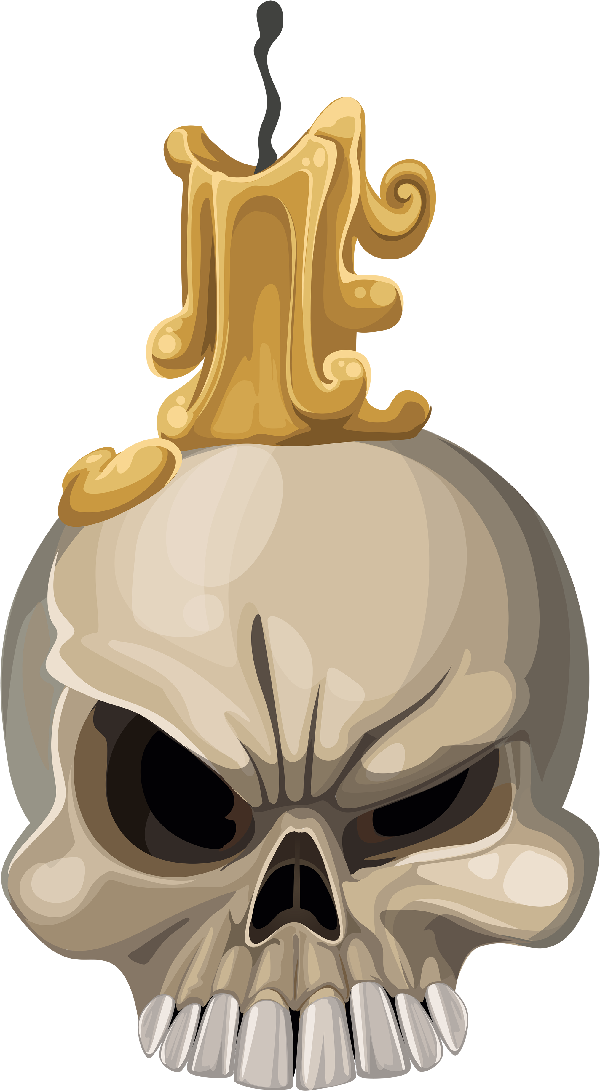Skull With Candle Png (2177x3824), Png Download