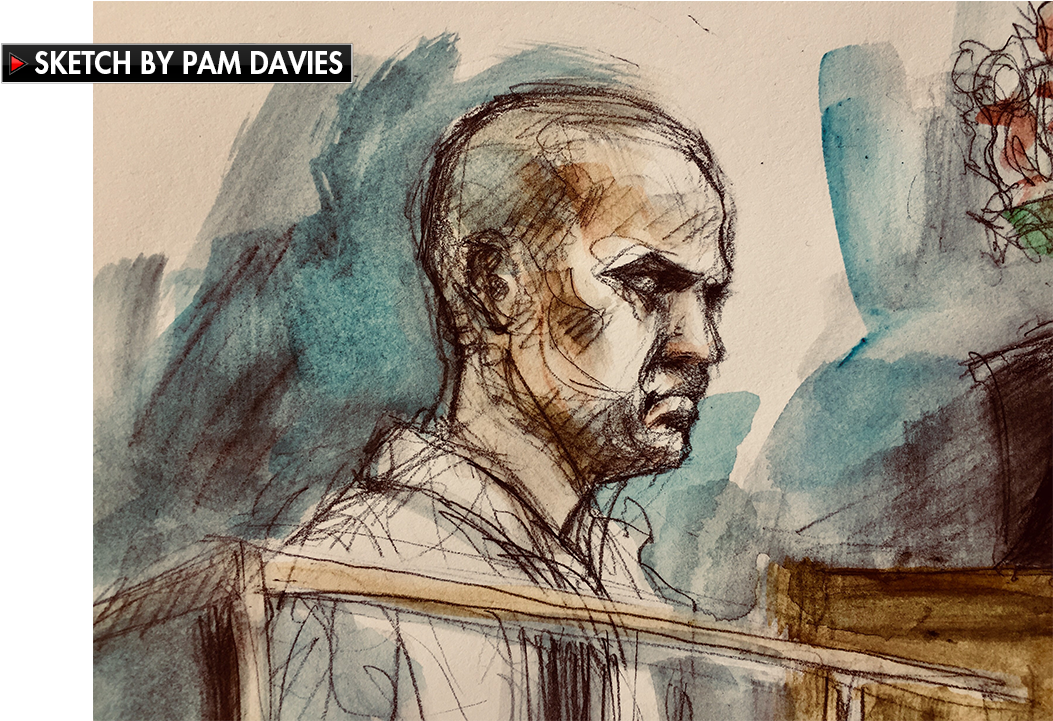 Toronto Van Driver Who Praised 'incel Rebellion' Killed, - Alek Minassian Court Sketch (696x392), Png Download