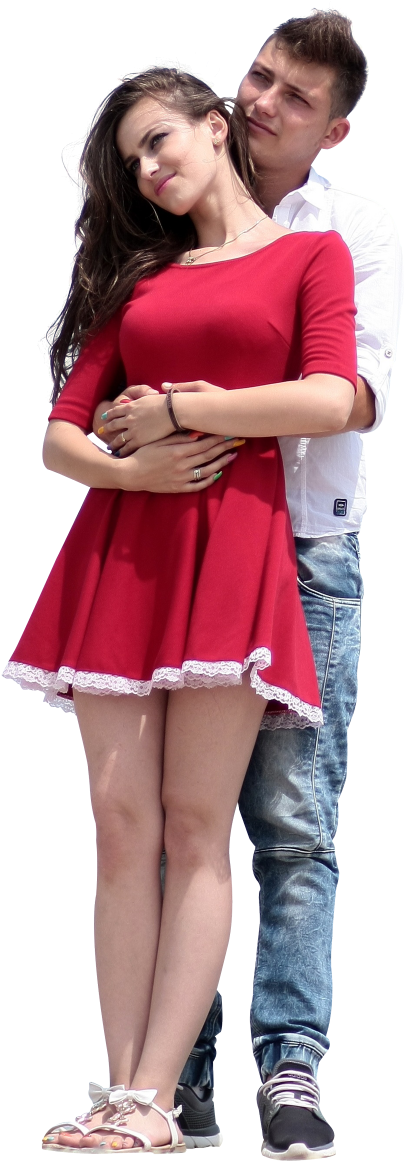 Couple Png Image - Romantic Love Kiss Hug (500x1198), Png Download