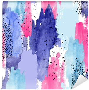 Abstract Watercolor And Ink Doodle Shapes Seamless - Watercolor Painting (400x400), Png Download