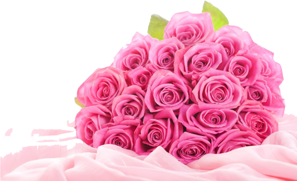Pink Roses Flowers Bouquet Png Clipart - Pink Flowers Bouquet Png (1024x768), Png Download