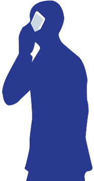 Silhouette Of Person Talking On Phone - Businessman Clipart (464x355), Png Download
