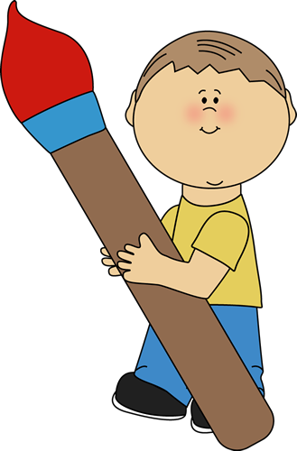 August Painting With Watercolor For Youths, Ages 7 - Giant Paint Brush Clipart (329x500), Png Download