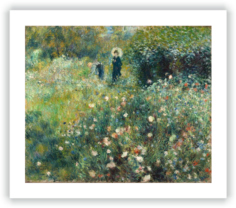Mujer Con Sombrilla En Un Jardín - Giclee Painting: Renoir's Woman With A Parasol (800x700), Png Download