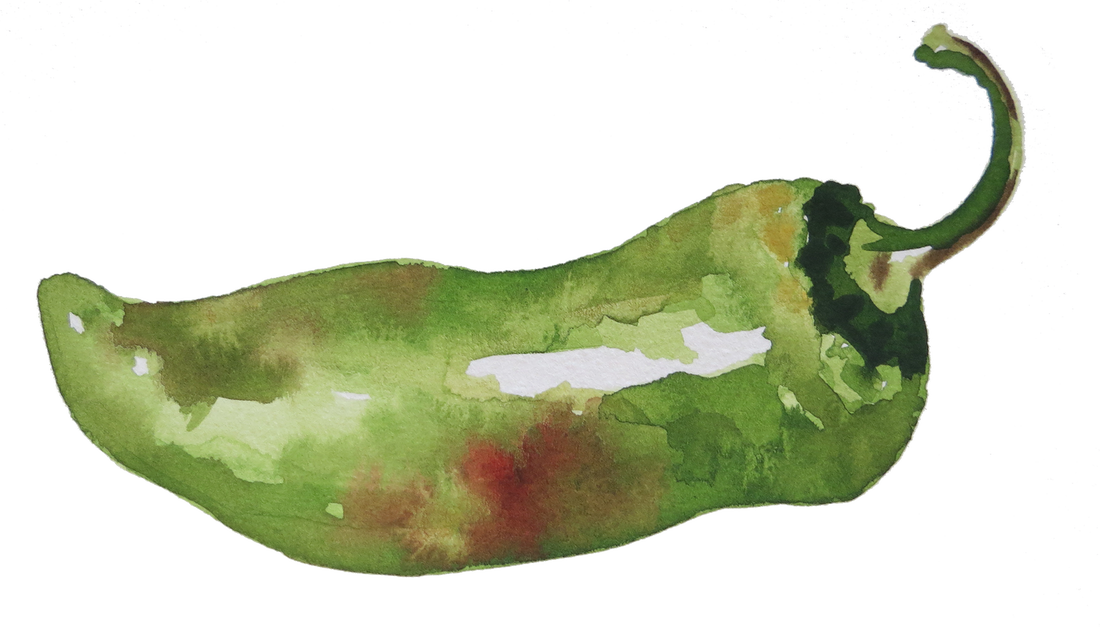 Watercolor By Charmaine Martinez - Habanero Chili (1100x630), Png Download
