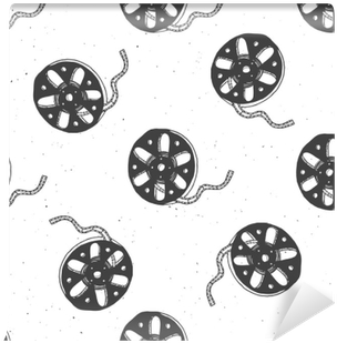 Cinema Tape And Film Reel Vintage Seamless Pattern, - Cinematography (400x400), Png Download