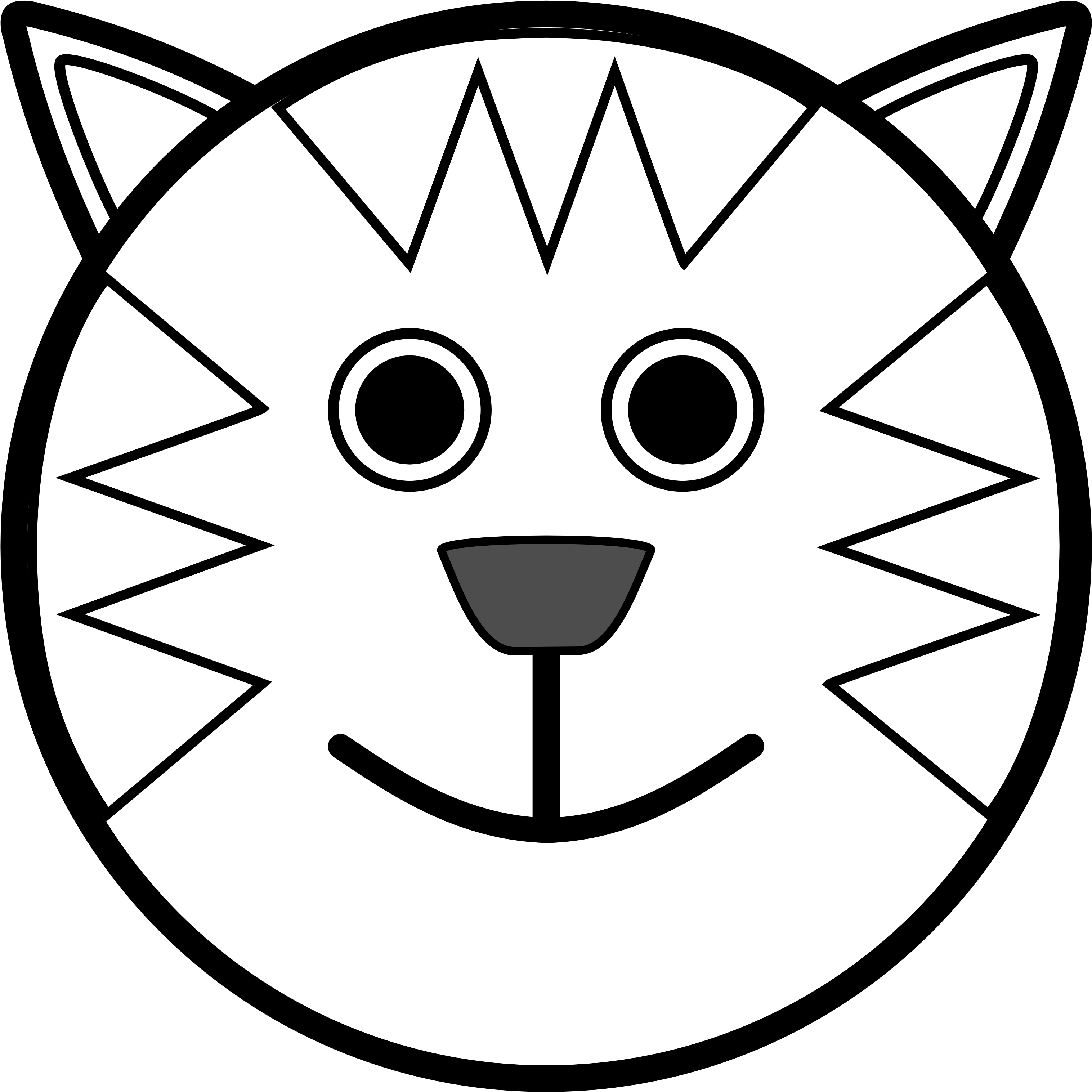 Unicorn Eye Png - Lion Face Black And White Clipart (3032x3032), Png Download