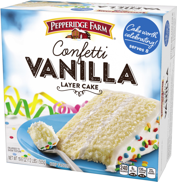 Pepperidge Farm Confetti Layer Birthday Cake - Pepperidge Farm Vanilla Cake (900x900), Png Download