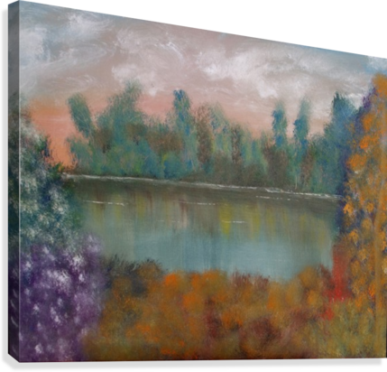 Colorful Bushes On The Bank - Visual Arts (429x412), Png Download