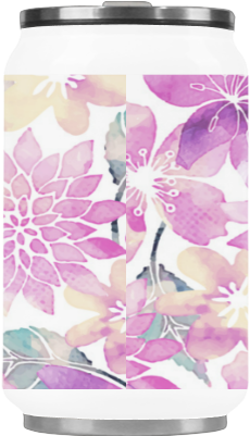 Pastel Watercolor Flower Pattern Stainless Steel Vacuum - Cattleya (500x500), Png Download