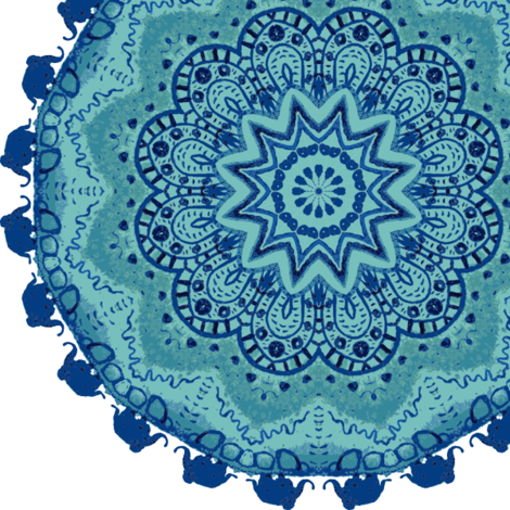 Watercolor Mandala Fabric By Magic Pencil On Spoonflower - Mandala (470x470), Png Download