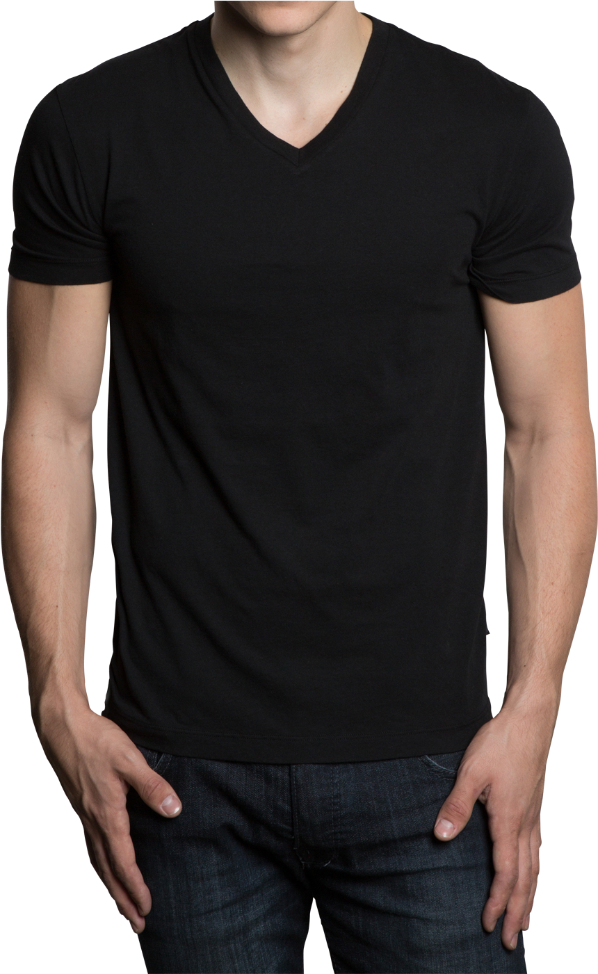 Black Shirt Png Clipart Royalty Free Stock - Hanes Men's T Shirt V (1500x1500), Png Download