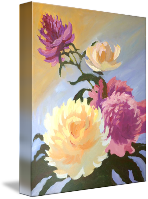 "peonies" By Roger White, New York City - Gallery-wrapped Canvas Art Print 11 X 14 Entitled Peonies (484x650), Png Download