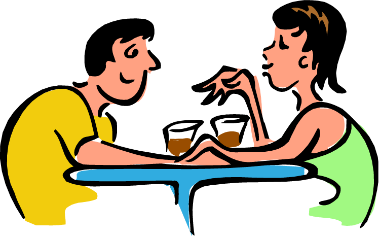Talking Clipart - Men And Women Talking Clipart (750x465), Png Download