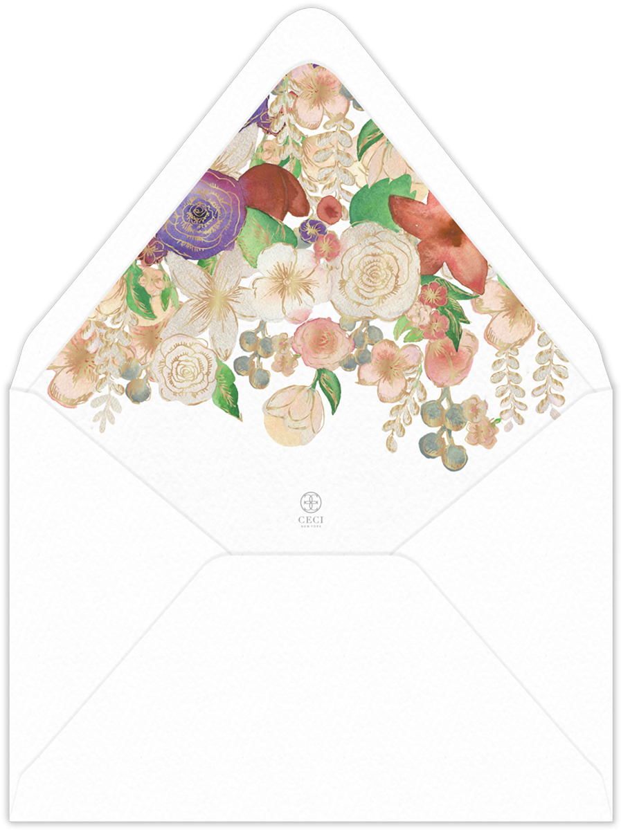 Watercolor Invitation Envelope Liner - Garden Roses (1200x1200), Png Download