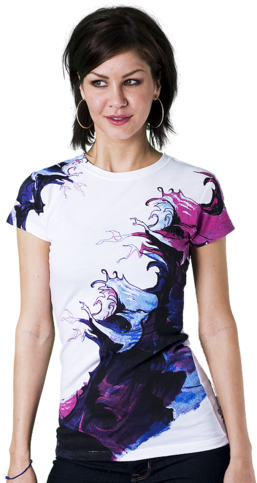 Buy This Watercolor Waves T-shirt At Design By Humans - Shirt (295x510), Png Download