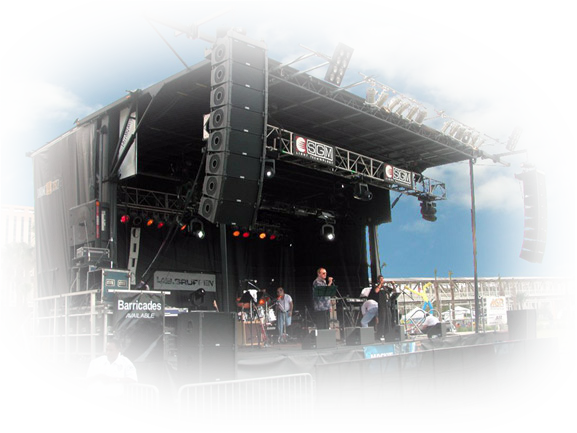 Sound, Stage And Lighting For Tribute Band Concerts - Band Sound Stage (577x433), Png Download