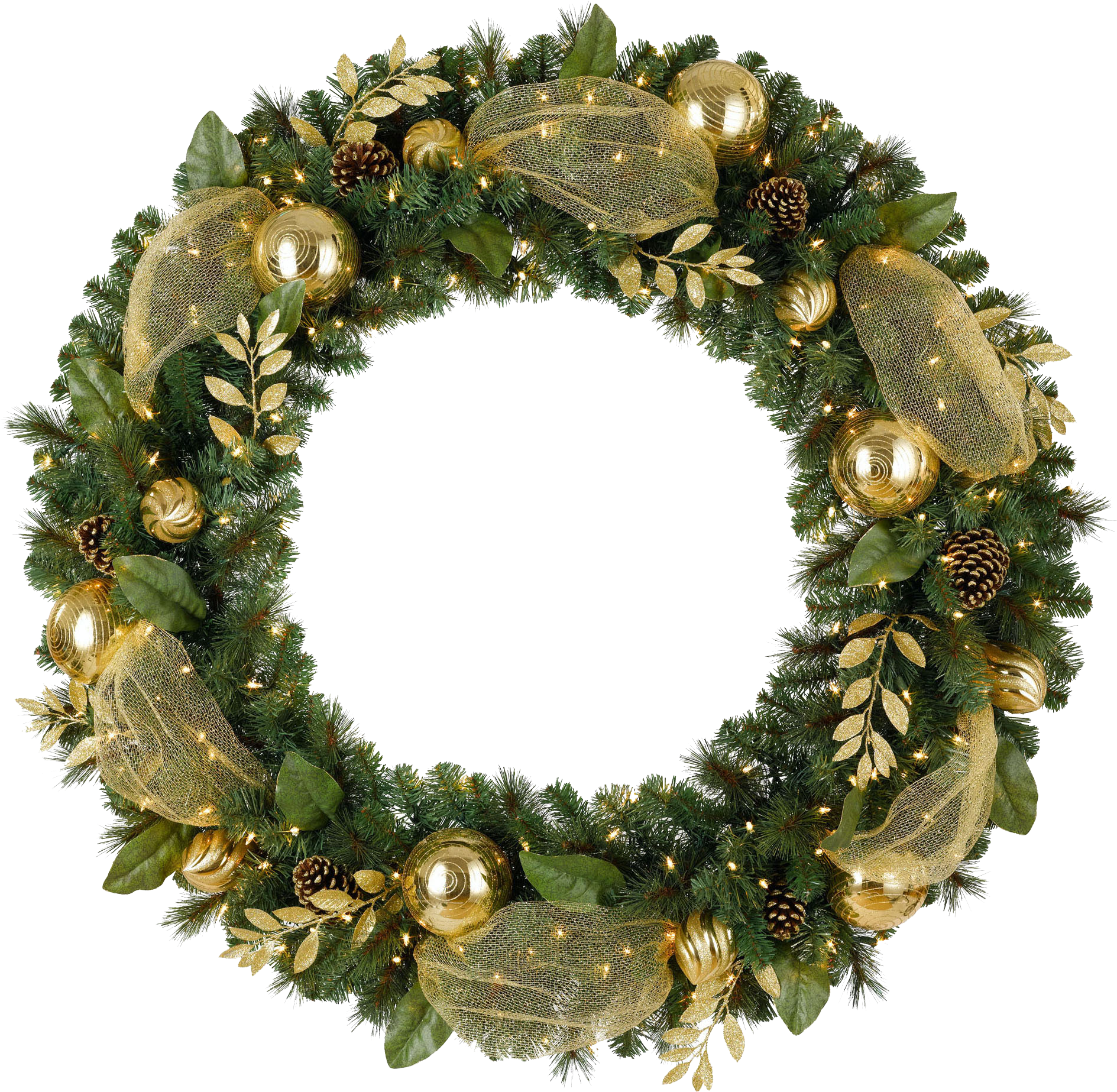 Christmas Wreath Png Hd - Lighted Christmas Wreath Png (1940x2350), Png Download