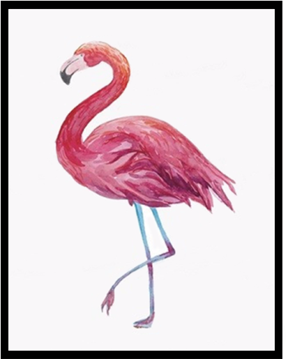 Wall Prints, Flamingos, Watercolors, Water Colors, - Handycase Cartoon Romantic & Cute Pink Flamingo (600x600), Png Download