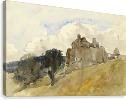 Neidpath Castle Canvas Print - Hercules Brabazon Brabazon (429x342), Png Download