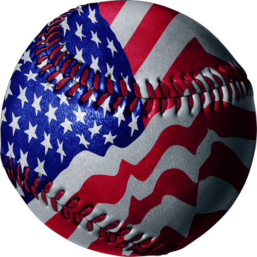 Baseball Clipart American Flag - American Flag Baseball Clipart (500x500), Png Download