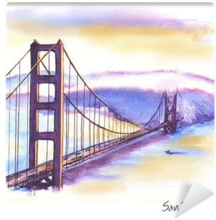 Hand-drawn Watercolor Drawing Of The American Landscape - Famous New Building Drawings (400x400), Png Download