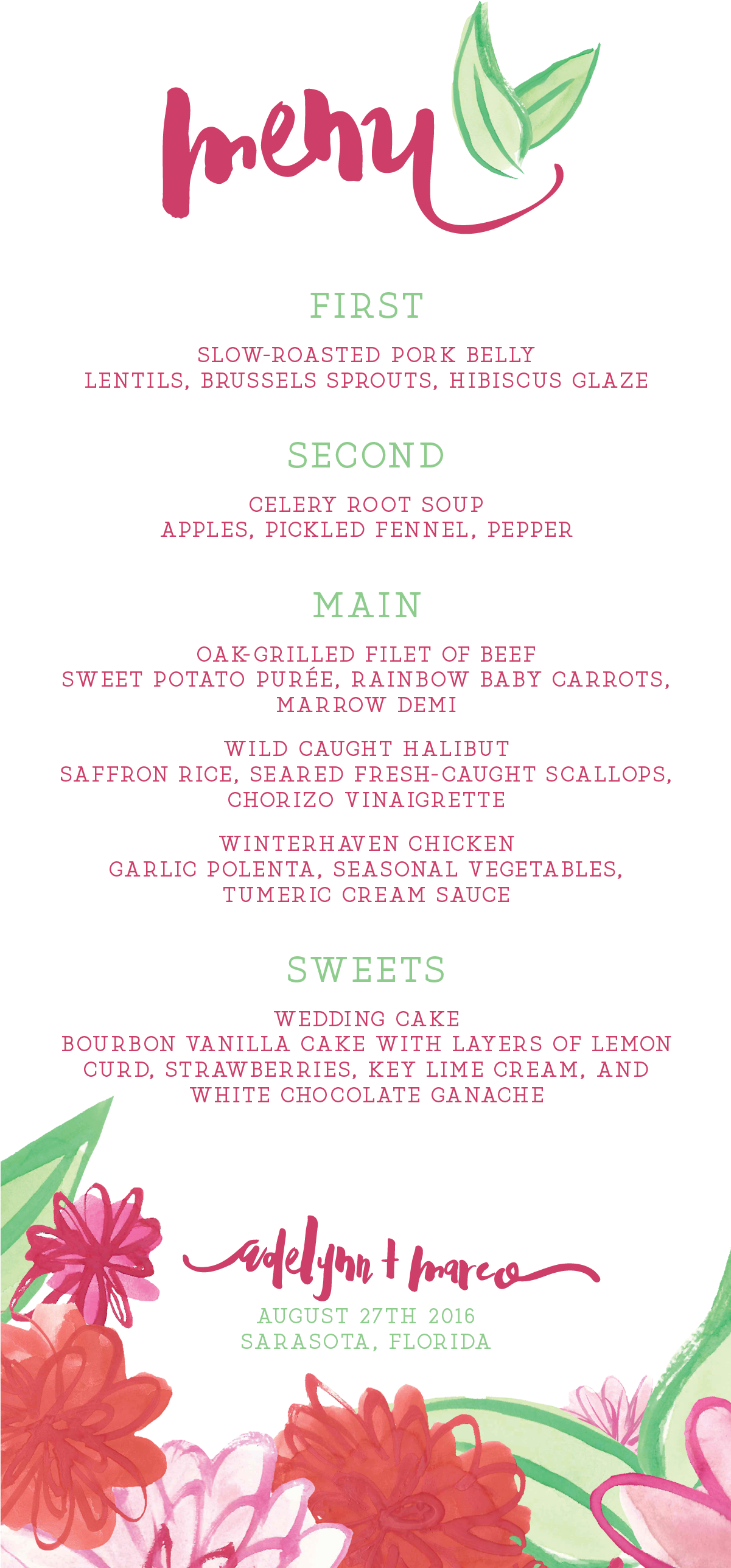 Pink Wedding, Floral Wedding, Watercolor Wedding, Orange - Wedding (1200x2700), Png Download